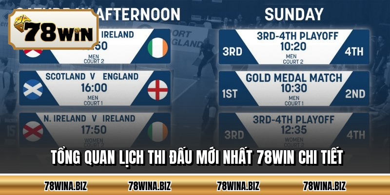 Tổng quan lịch thi đấu mới nhất 78WIN chi tiết
